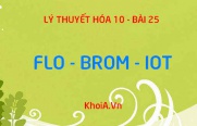 Tính chất vật lý, tính chất hóa học của Flo (F) Brom (Br) Iot (I), sản xuất và ứng dụng Flo, Brom, Iot - Hóa 10 bài 25